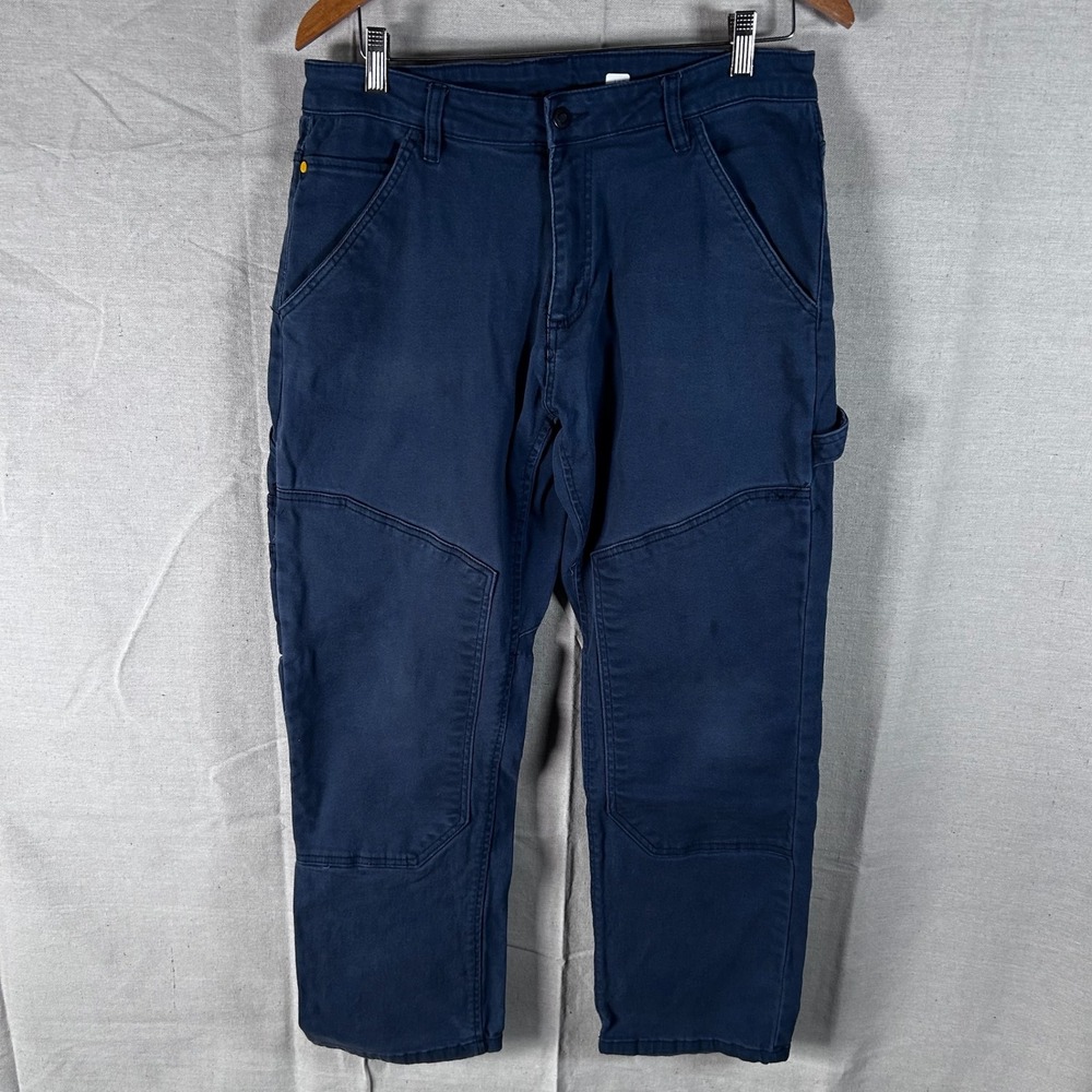 Caterpillar CAT Mens Navy Blue Double Knee Work‎ Pants Hammer Loop 34x30